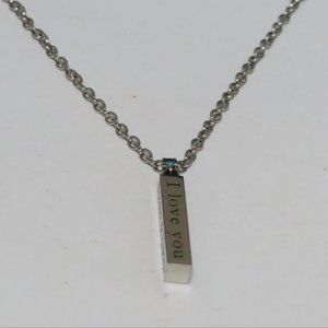 Stainless Steel i love you forever & always Pendant Necklace